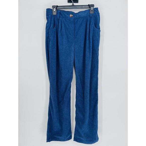 HALARA Other - Halara Mid Rise‎ Zipper Pocket Corduroy Casual Pants Womens Navy Blue AuraCord
